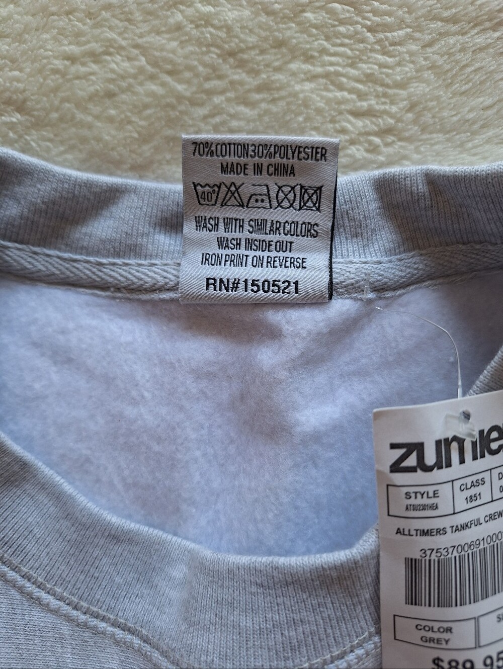 Alltimers Tankful Crewneck Sweatshirt - BNWT Gray Size L - Picture 6 of 7